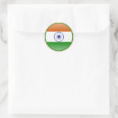 Indiase vlag ronde sticker (Tas)