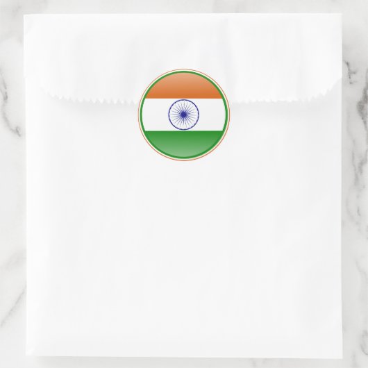 Indiase vlag ronde sticker (Tas)