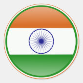Indiase vlag ronde sticker (Voorkant)