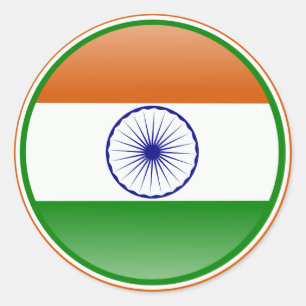 Indiase vlag ronde sticker