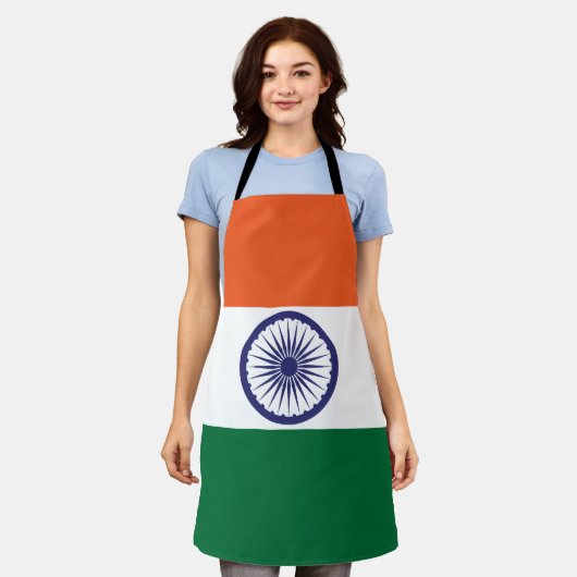 Indiase vlag schort (Gedragen)