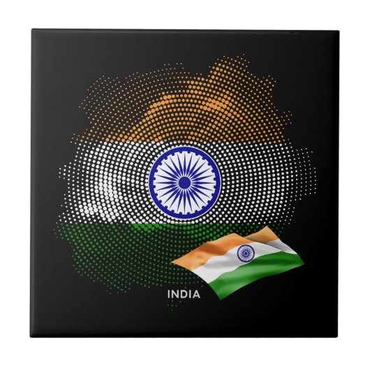 Indiase vlag tegeltje (Voorkant)