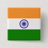 Indiase vlag vierkante button 5,1 cm (Voorkant)