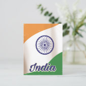 Indiase vlag vintage reisposter. briefkaart (Staand voorkant)
