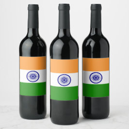 Indiase vlag wijn etiket
