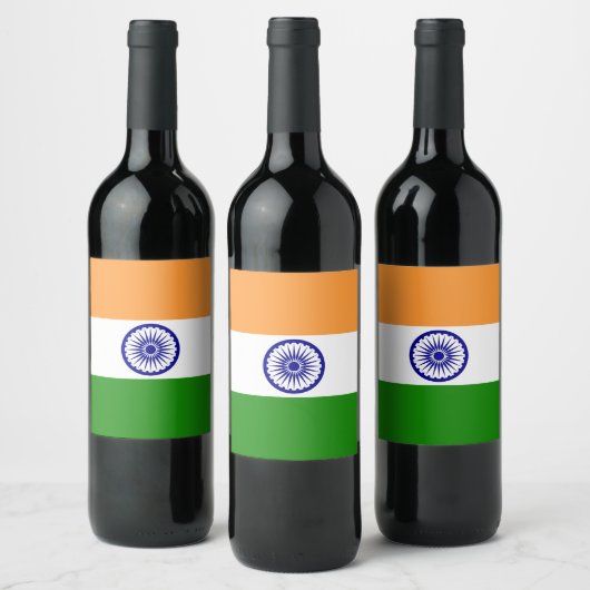Indiase vlag wijn etiket (Flessen)