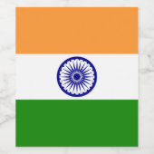 Indiase vlag wijn etiket (Enkel label)