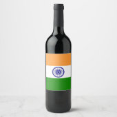 Indiase vlag wijn etiket (Voorkant)