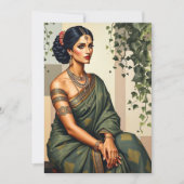 Indiase vrouw Art. Portret Wall Art Kaart (Voorkant)