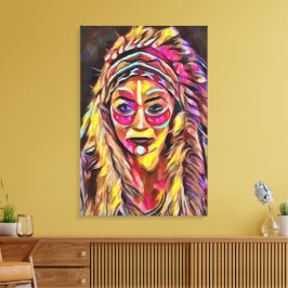 Indiase vrouw canvas afdruk