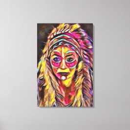 Indiase vrouw canvas afdruk