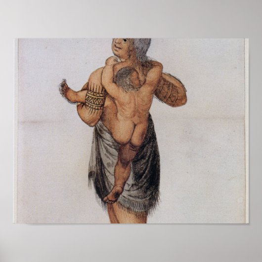 Indiase vrouw en Baby van Pomeiooc Poster (Voorkant)