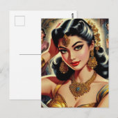  Indiase vrouw illustratie Briefkaart (Voorkant / Achterkant)