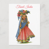  Indiase vrouw in Sari Reizen Briefkaart (Voorkant)