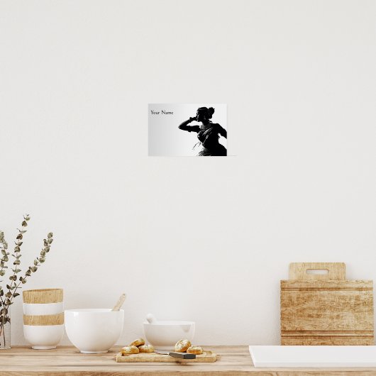 Indiase vrouw klassieke dans bharatnatyam poster (Keuken)