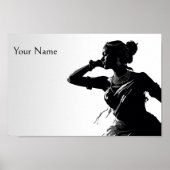 Indiase vrouw klassieke dans bharatnatyam poster (Voorkant)