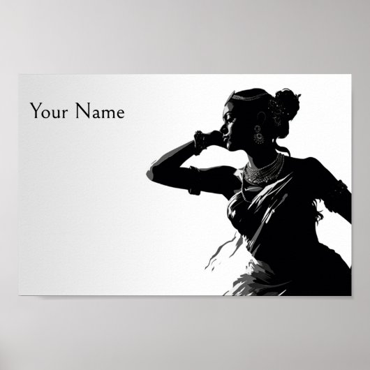 Indiase vrouw klassieke dans bharatnatyam poster (Voorkant)