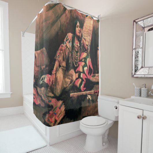 Indiase vrouw Kunstprint douchegordijn (In situ)