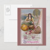 Indiase vrouw met Turkije  Thanksgiving Feestdagenkaart (Voorkant / Achterkant)