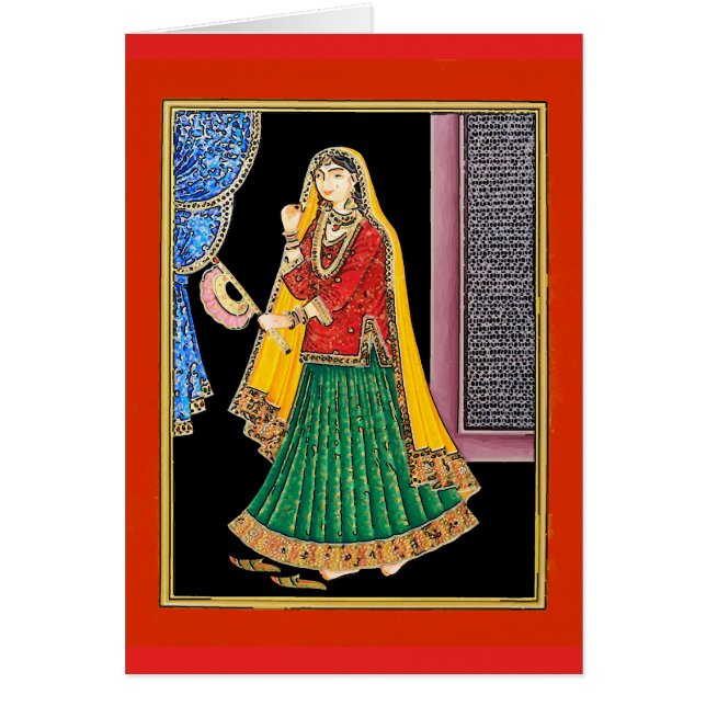  Indiase vrouw, Mughal Art (Voorkant)