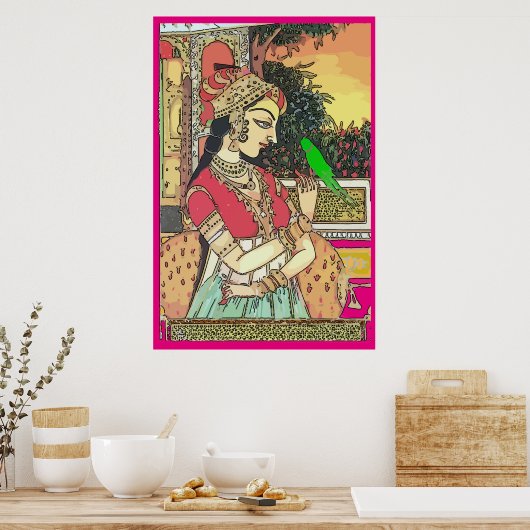  Indiase vrouw, Mughal Art Poster (Keuken)