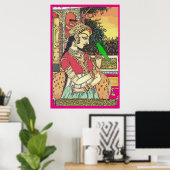  Indiase vrouw, Mughal Art Poster (Thuiskantoor)