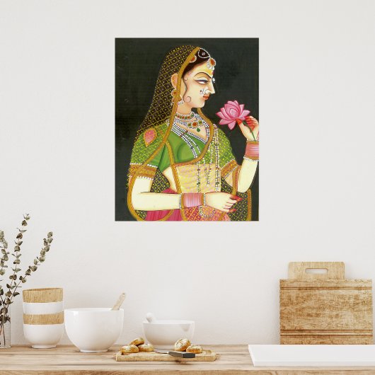  Indiase vrouw, Mughal Art Poster (Keuken)