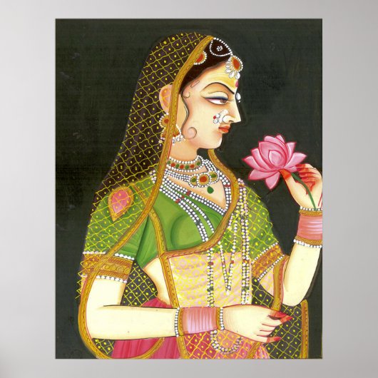 Indiase vrouw, Mughal Art Poster (Voorkant)