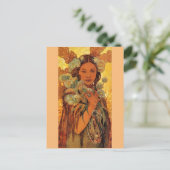 Indiase vrouw van alfons Mucha - Art Nouveau Briefkaart (Staand voorkant)