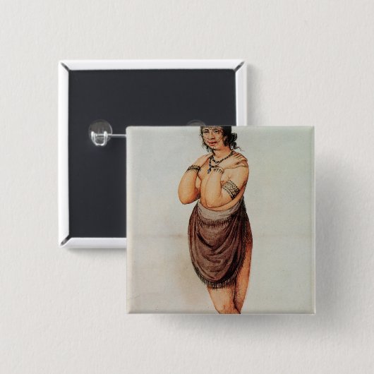 Indiase vrouw vierkante button 5,1 cm (Voorkant /achterkant)