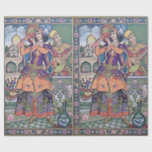  Indiase vrouwen drukken verpakkingspapier af Cadeaupapier (Vlak)