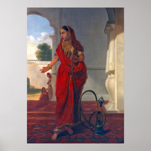 Indiase vrouwen roken waterpijp poster (Voorkant)