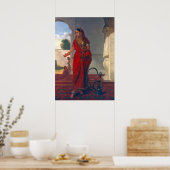 Indiase vrouwen roken waterpijp poster (Keuken)