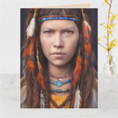 INDIASE VROUWENNATIEVE AMERIKAANSE KARTKAARTEN KAART (Gele Bloem)