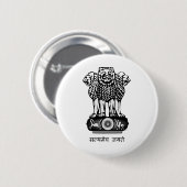 Indiase wapenmantel ronde button 5,7 cm (Voorkant /achterkant)