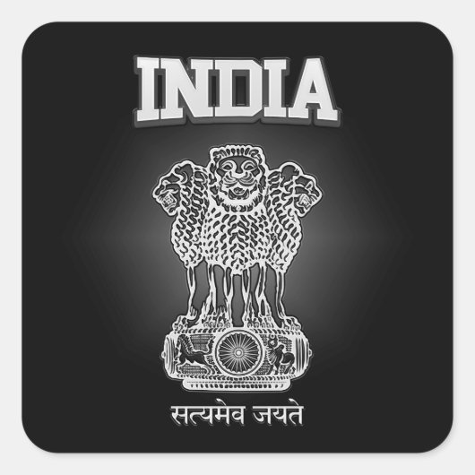 Indiase wapenstilstand vierkante sticker (Voorkant)