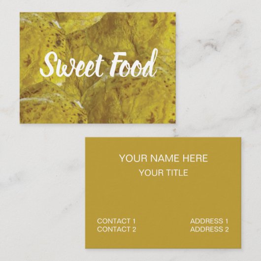 Indiase zoete puran poli zoet voedsel visitekaartje (Voorkant / Achterkant)