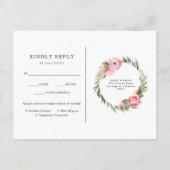 Indiase zomer bloemenbruiloft RSVP w/Meal Uitnodiging Briefkaart (Achterkant)