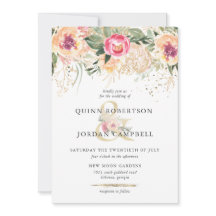 Indiase zomer | Waterverf roze pioenen bruiloft