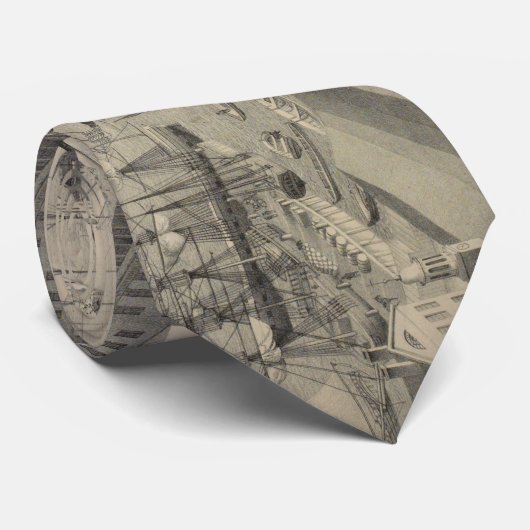 indicatief Uitzicht van Brooklyn NY (1846) Stropdas (Opgerold)