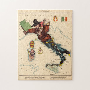  indicatieve kaart van Italië (1869) Legpuzzel