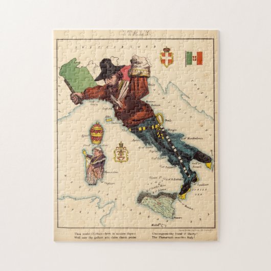 indicatieve kaart van Italië (1869) Legpuzzel (Verticaal)
