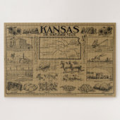 indicatieve kaart van Kansas (1912) - Tan Legpuzzel (Horizontaal)