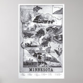  indicatieve kaart van Minnesota (1921) Poster (Voorkant)