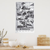  indicatieve kaart van Minnesota (1921) Poster (Keuken)