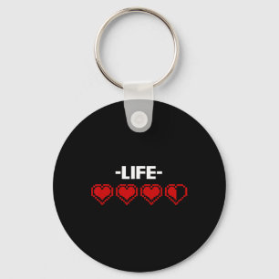 Indicator Hart 8 Bit Grafische Videogame Speler GI Sleutelhanger