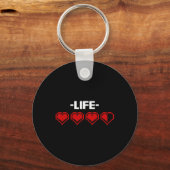 Indicator Hart 8 Bit Grafische Videogame Speler GI Sleutelhanger (Voorkant)