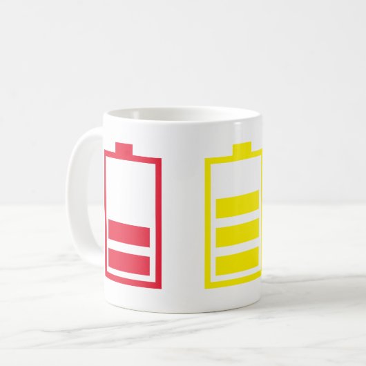 indicator voor het accuvermogen koffiemok (Voorkant links)