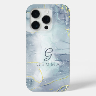 Indicolite Gold Glitter Waterverf iPhone 15 Pro Case