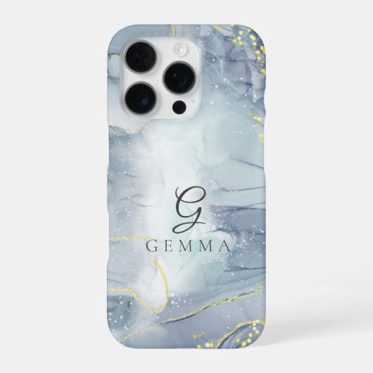 Indicolite Gold Glitter Waterverf  iPhone Hoesje (Achterkant)